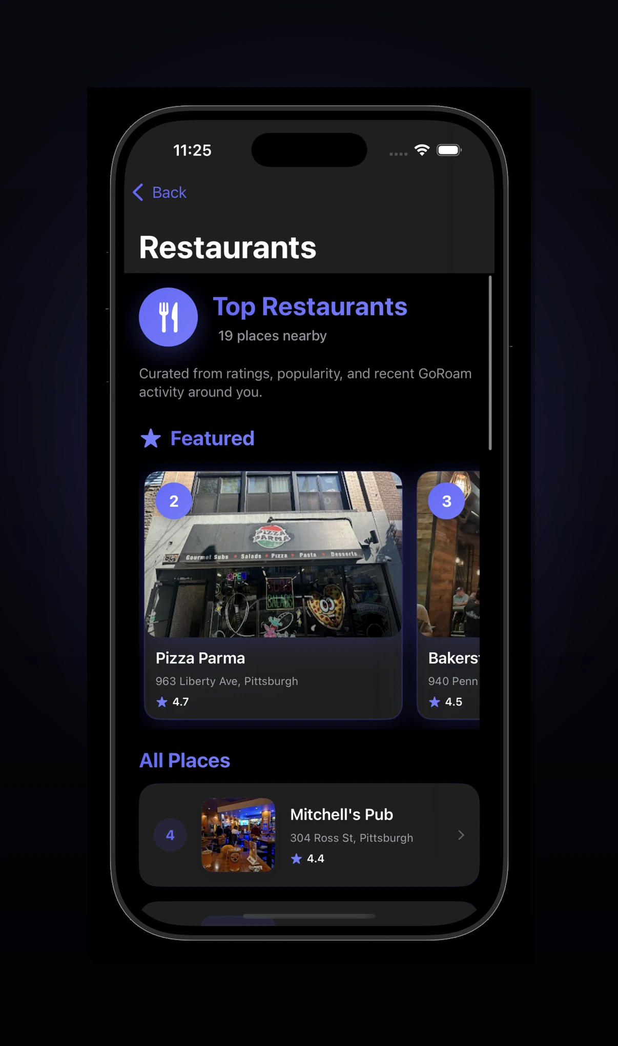 Browse places by category