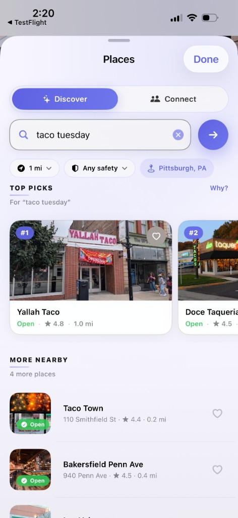 GoRoam top picks for a taco tuesday search