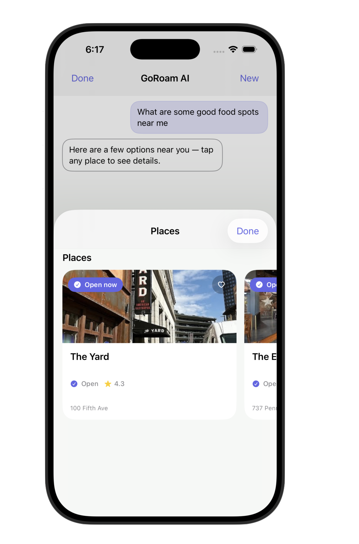 GoRoam AI recommendations